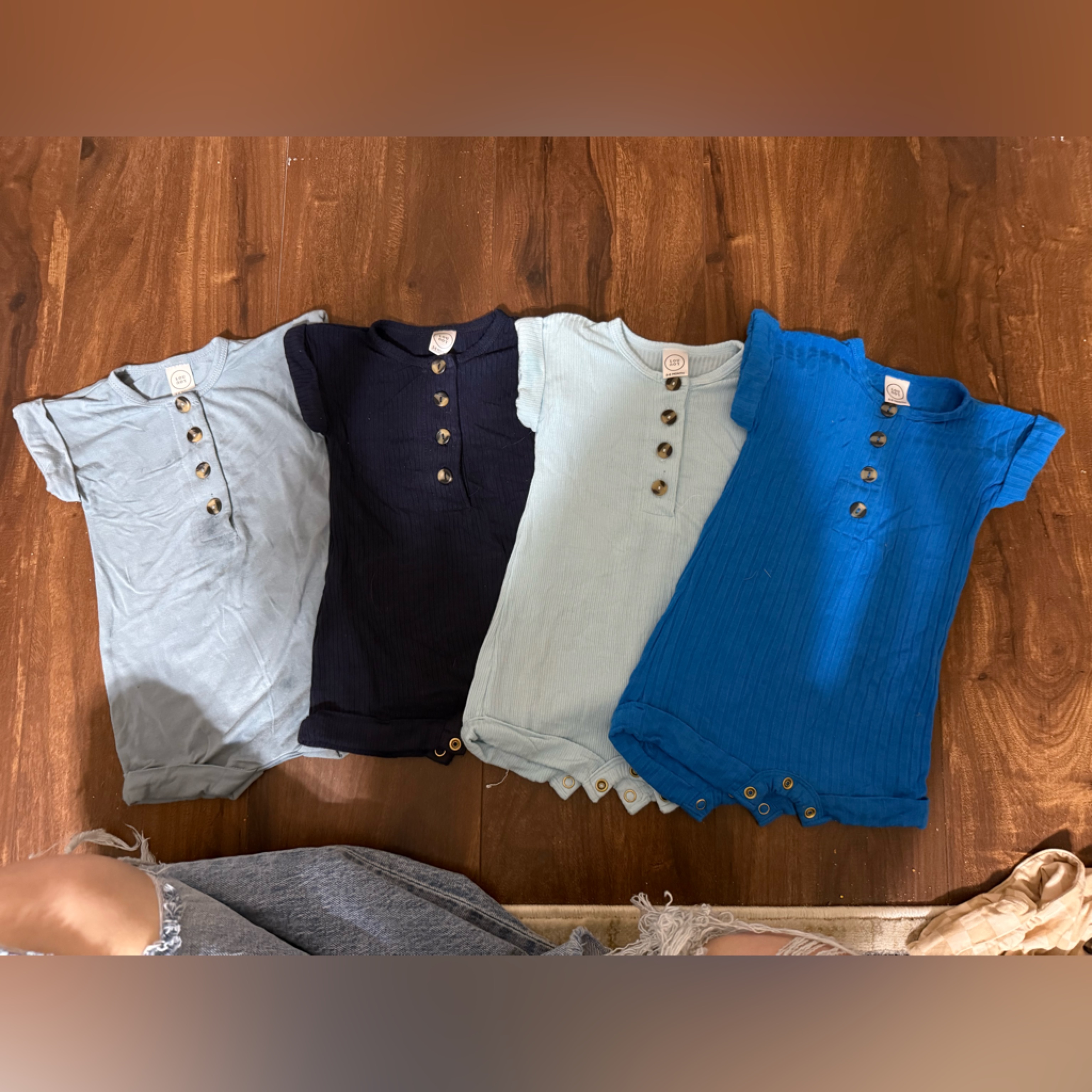 4 Blue Lou Lou Rompers